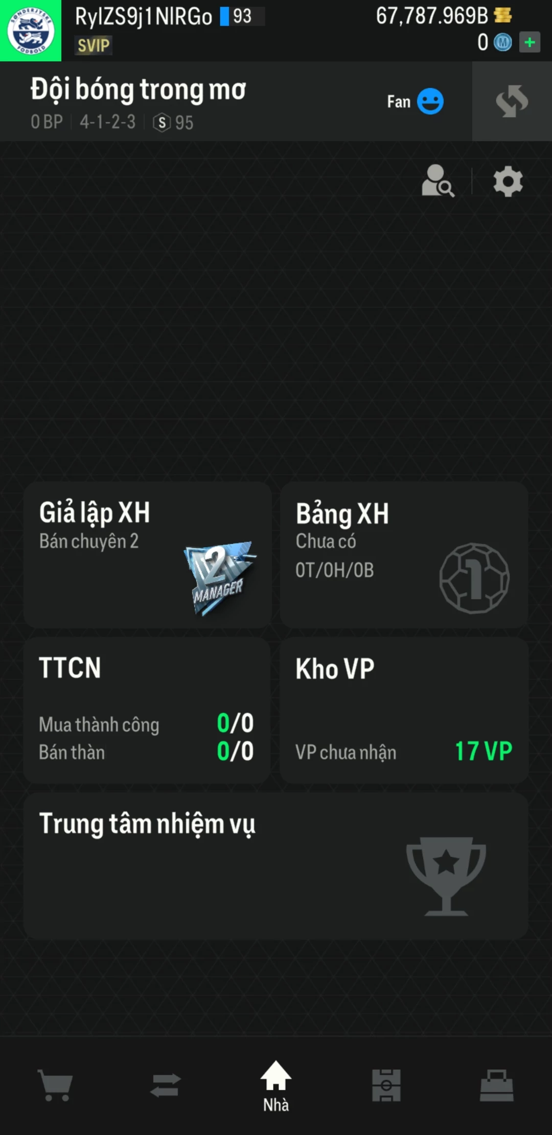 Ảnh ACC mở thẻ (LOẠI SVIP PROMAX) bao gồm 1 gói thẻ +12, thẻ PRIME và 1000+ thẻ cầu thủ từ Siêu sao đến Miền núi các loại. Có sẵn BP trắng trong acc từ 57.000 tỷ BP đến 67.000 tỷ BP, kèm theo nhiều ngày SVIP